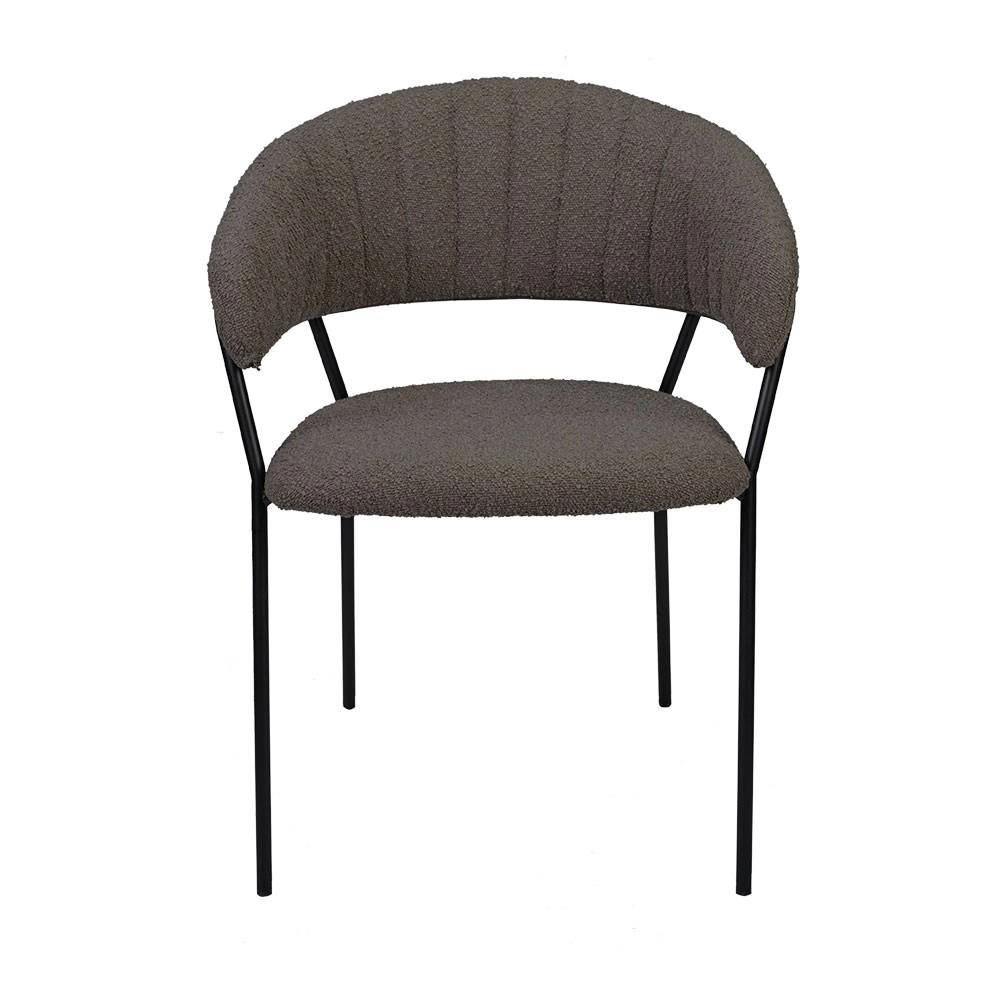 Cadeira Mara Boucle Cinza Quente Rivatti 