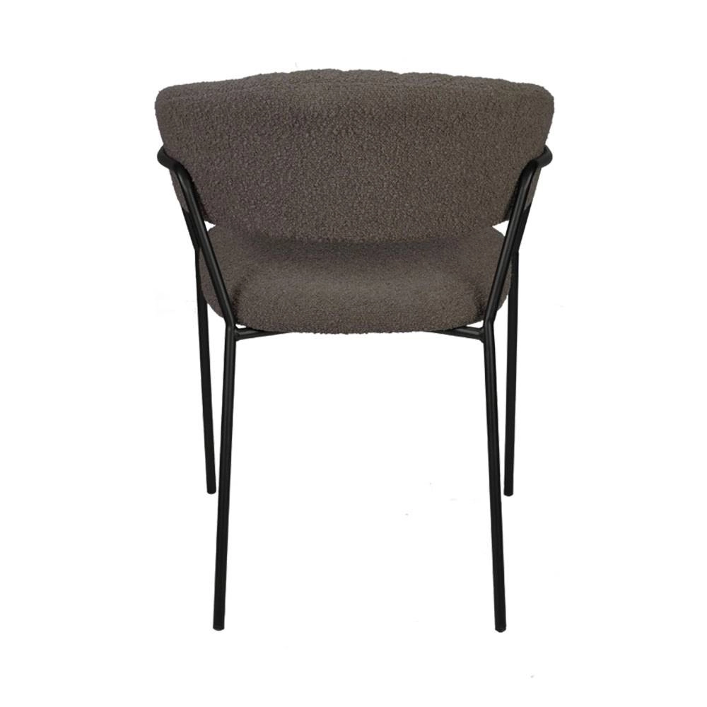 Cadeira Mara Boucle Cinza Quente Rivatti 