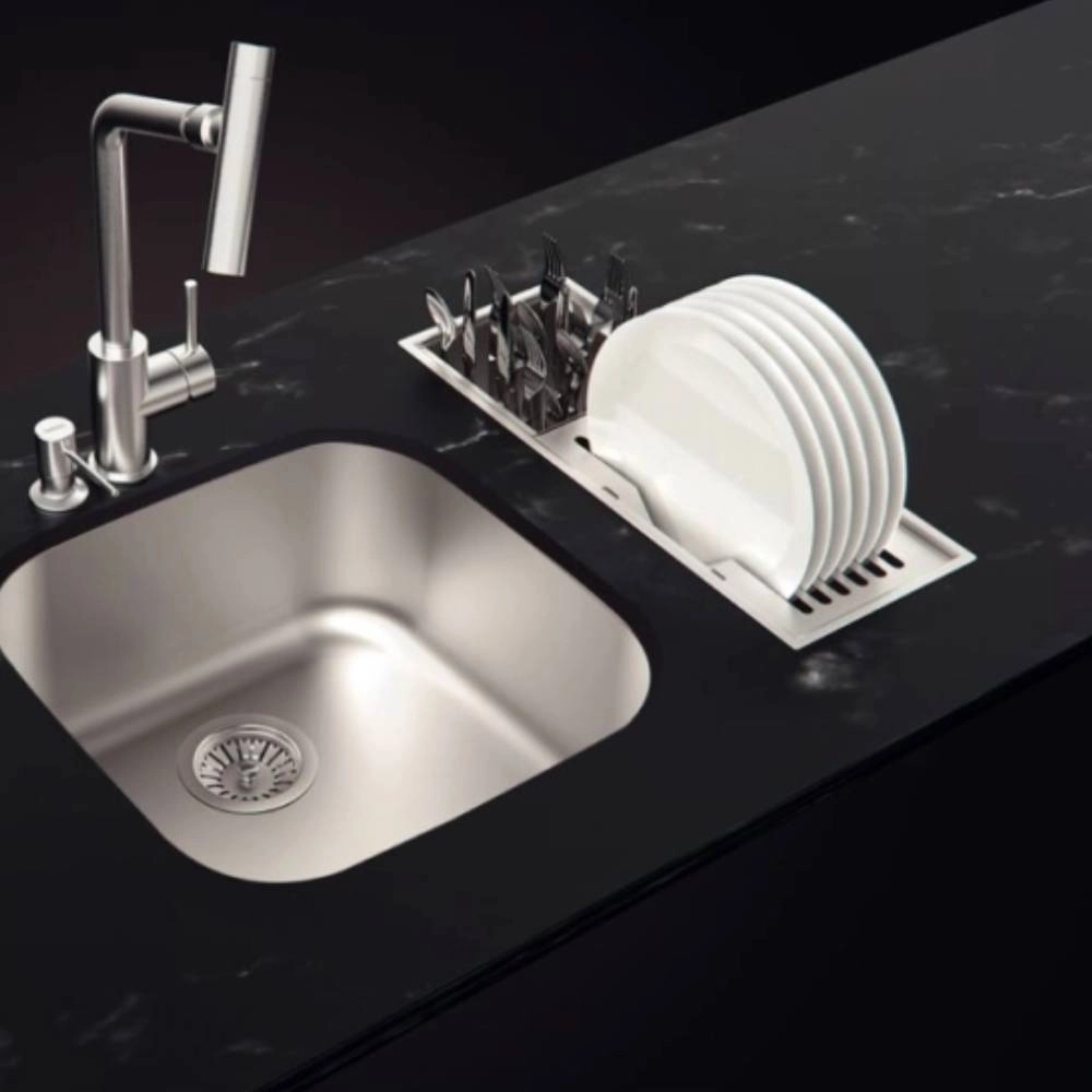 Canal Organizador em Aço Inox Tramontina para Sobrepor com Acabamento Acetinado 45x18 cm