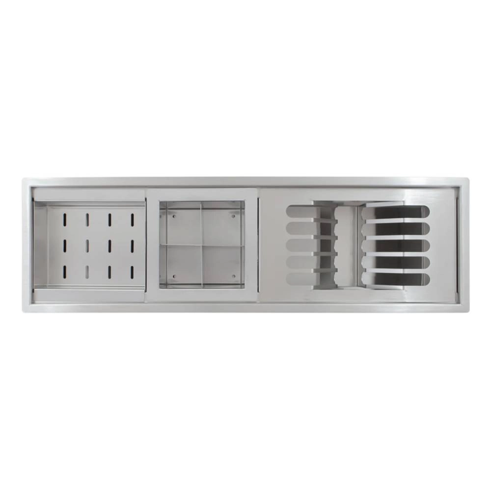Canal Organizador Movel Umido Inox c/ Acessórios LUX 600 60×16 Aço Escovado Canal Organizador Movel Umido Inox c/ Acessórios LUX 600 60×16 Aço Escovado