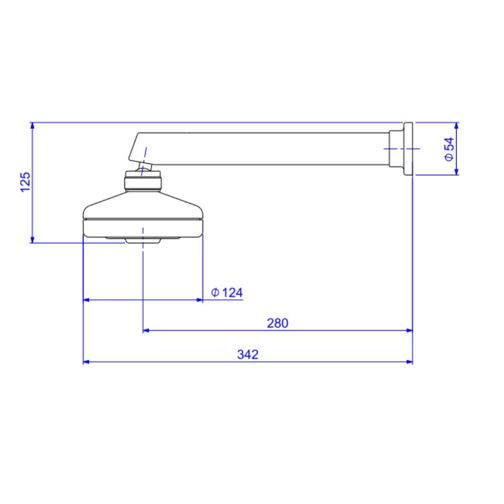 Chuveiro com Tubo Reto de Parede Acqua Plus Black Matte Deca 1990.BL.CT.MT