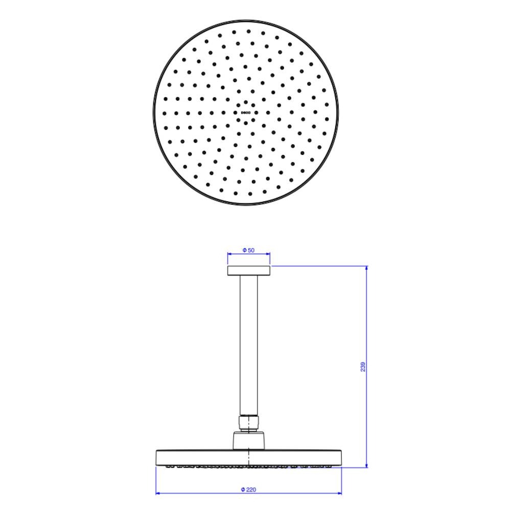 Chuveiro Deca Redondo de Teto 22cm Cromado Flex Max 2085.C.TET