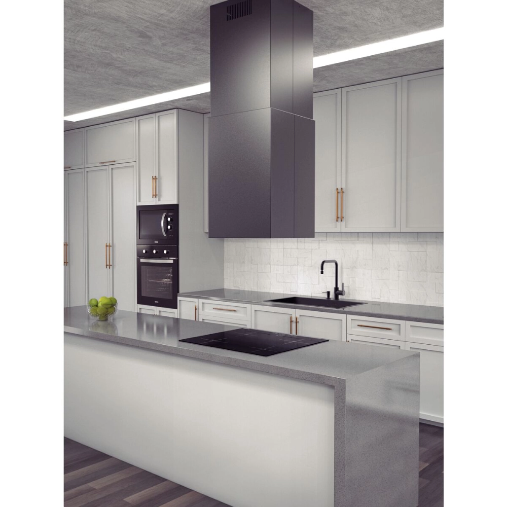 Coifa de Ilha Tramontina Square Isla 40 Silent em Aço Inox Black Steel e tratamento anti digitais 40 cm 220 V