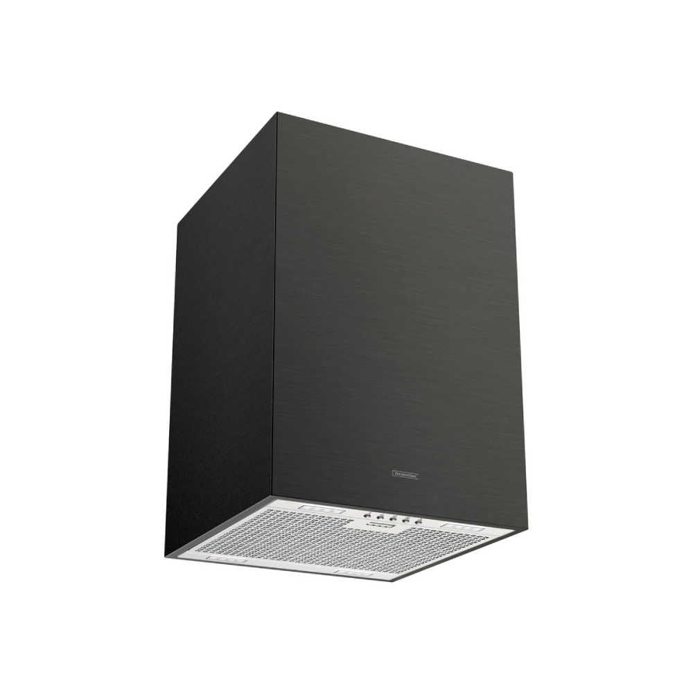 Coifa de Ilha Tramontina Square Isla 40 Silent em Aço Inox Black Steel e tratamento anti digitais 40 cm 220 V