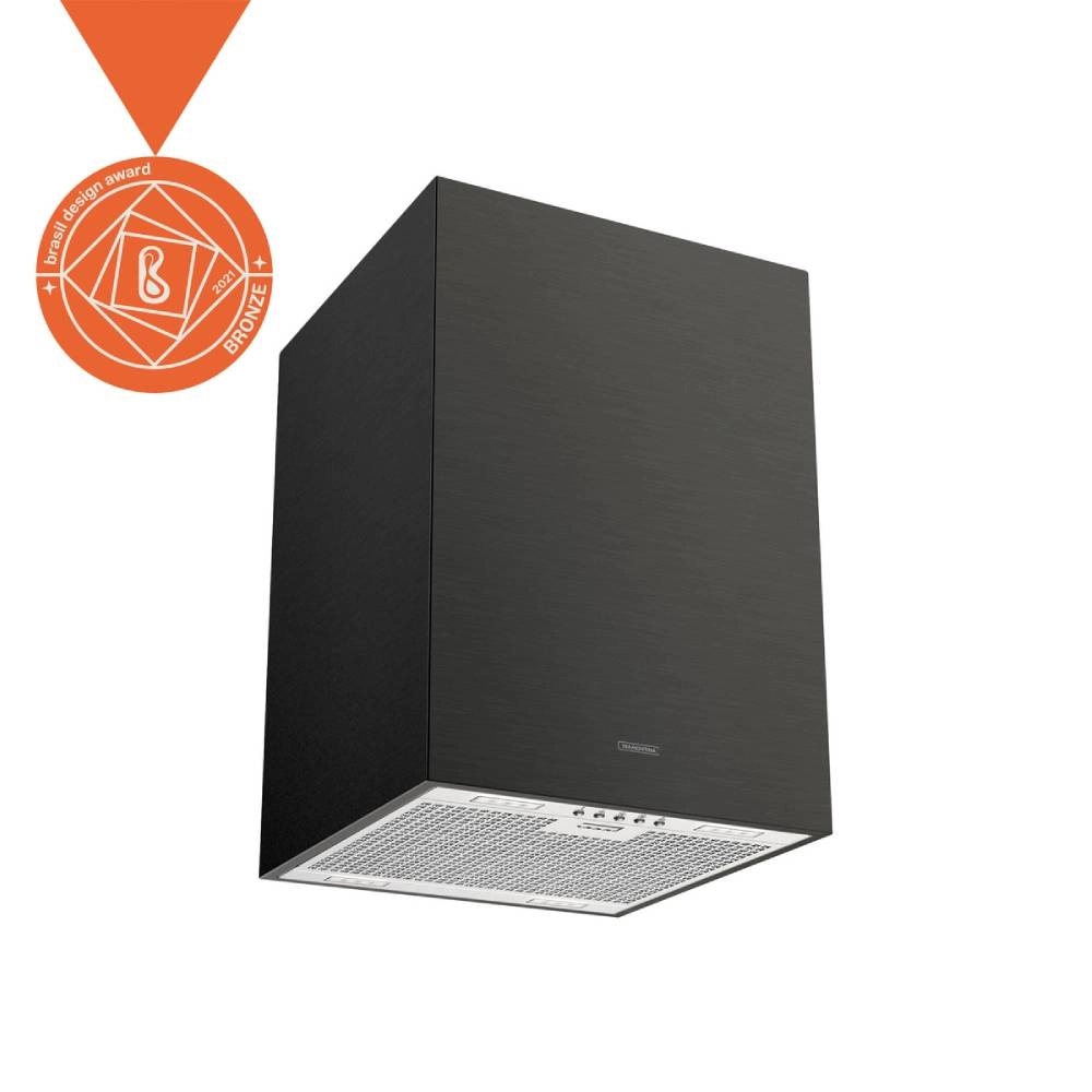Coifa de Ilha Tramontina Square Isla 40 Silent em Aço Inox Black Steel e tratamento anti digitais 40 cm 220 V