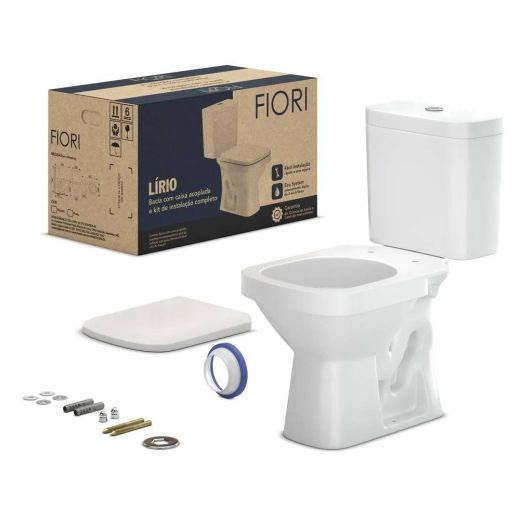 Combo Lirio Fiori Bacia com caixa acoplada  BR 55KT77-1FB