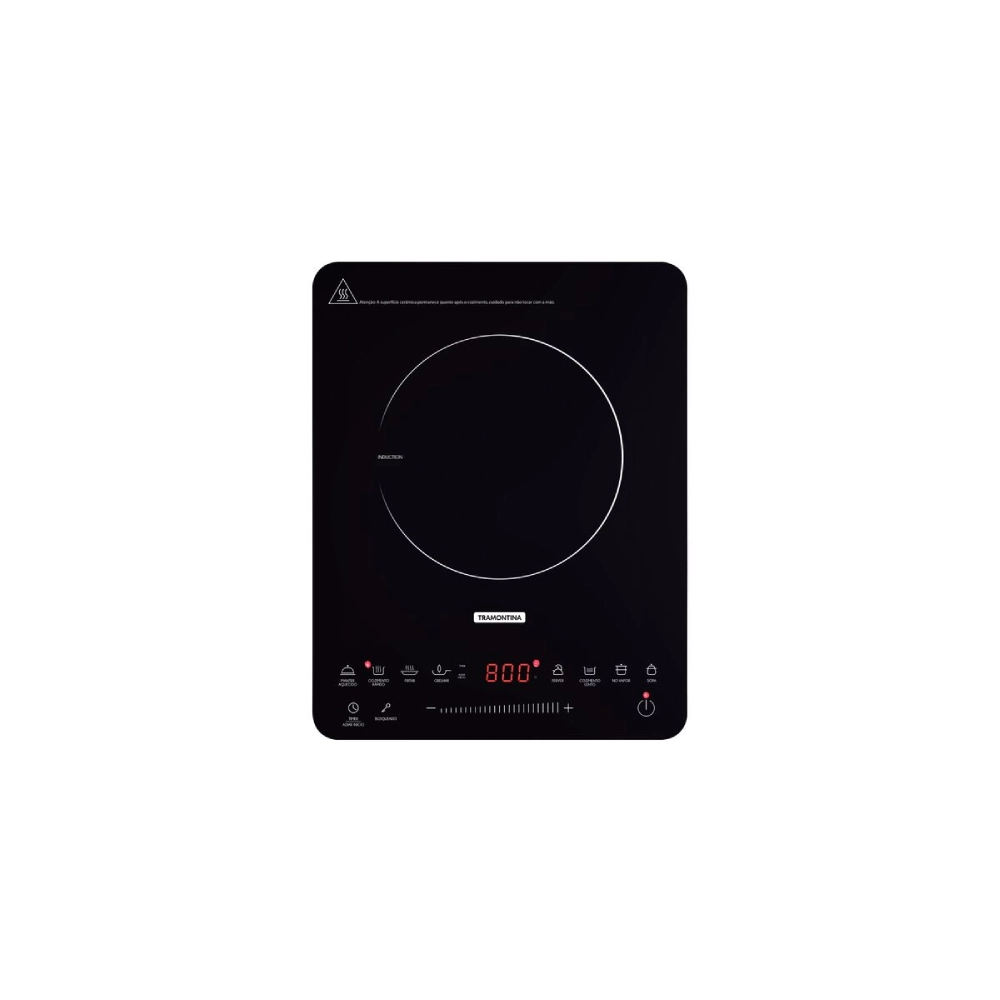 Cooktop Portátil por Indução Tramontina Slim Touch EI 30 com 1 Área de Aquecimento e Comando Touch 127 V