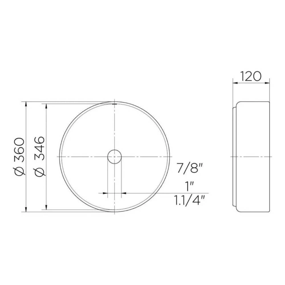 Cuba Apoio Redonda 36x12cm Branco Docol 00970926 