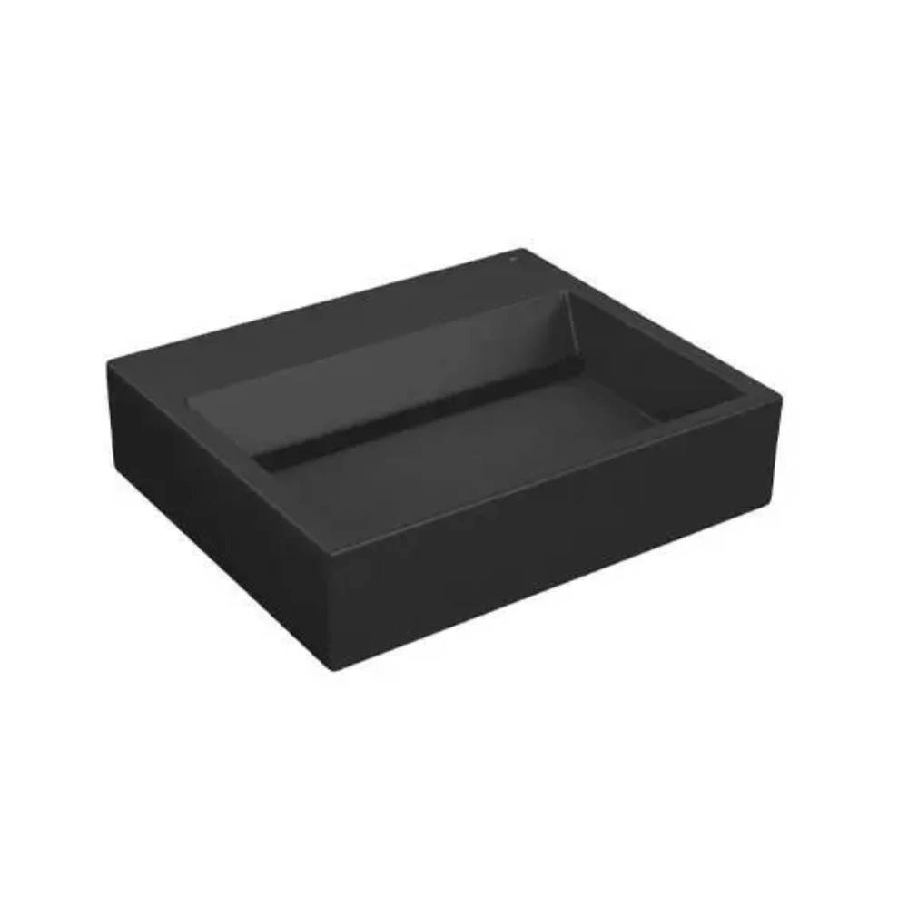 Cuba de Apoio Deca Retangular 550X450mm c/ Valvula Oculta Preto Fosco L.87