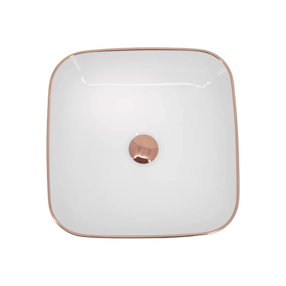 Cuba de Apoio Movel Quadrada MV31 38×38 Borda Rose Gold 