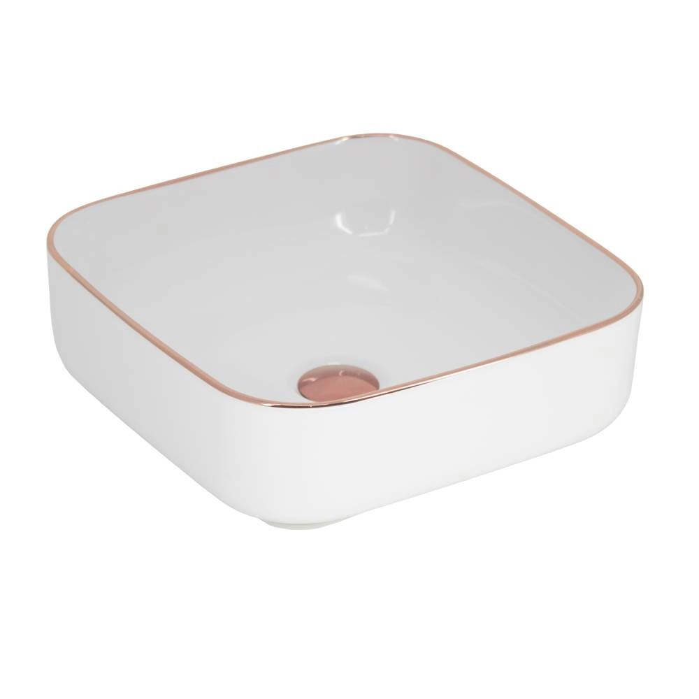 Cuba de Apoio Movel Quadrada MV31 38×38 Borda Rose Gold 