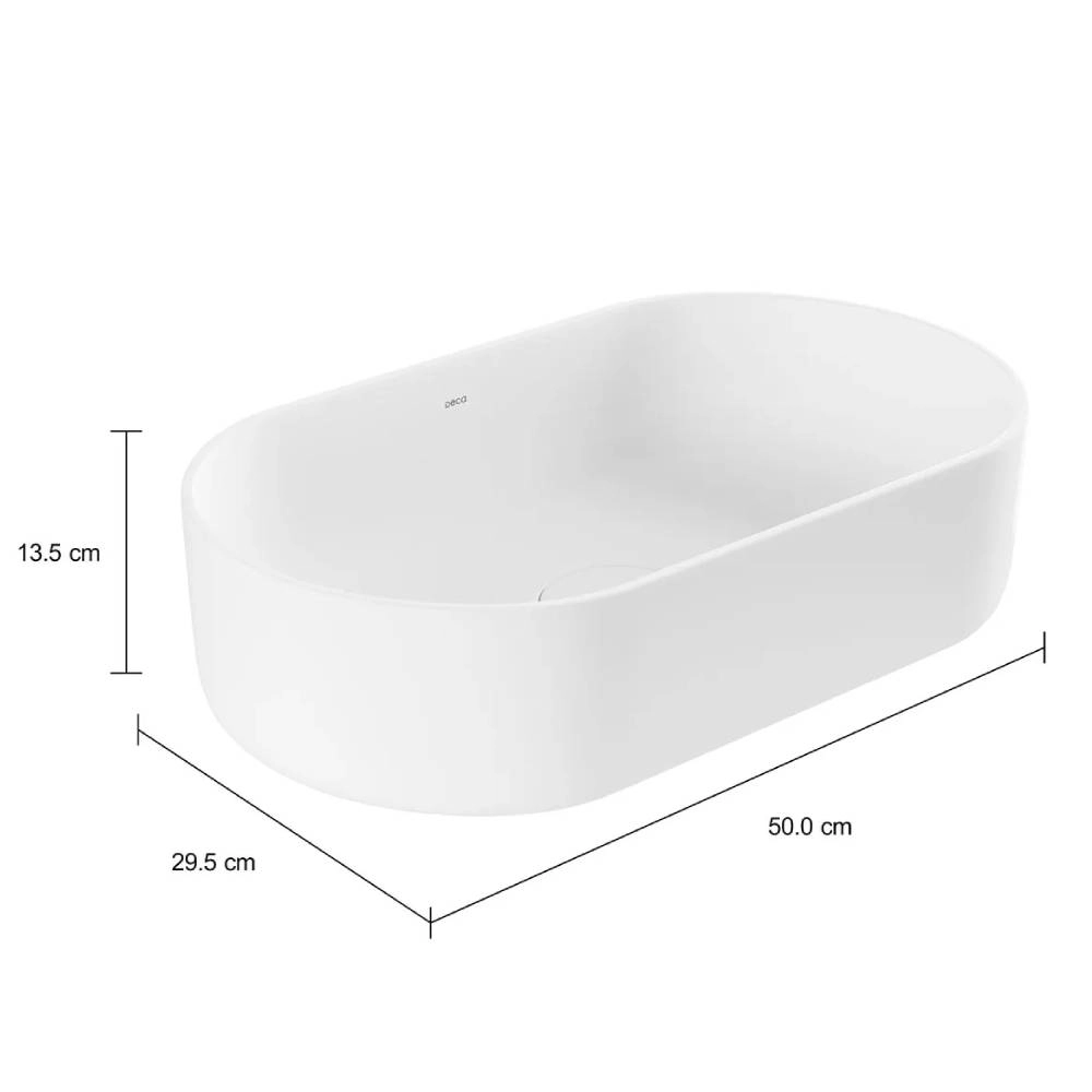 Cuba de Apoio Oval Deca 29,5x50cm Branco Slim L.14050.17