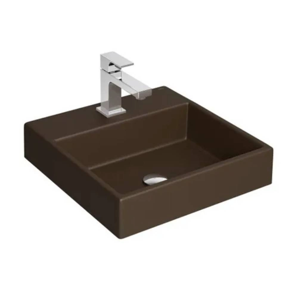 Cuba de Apoio Quadrada c/Mesa Marrom Fosco L.73.22 Deca 
