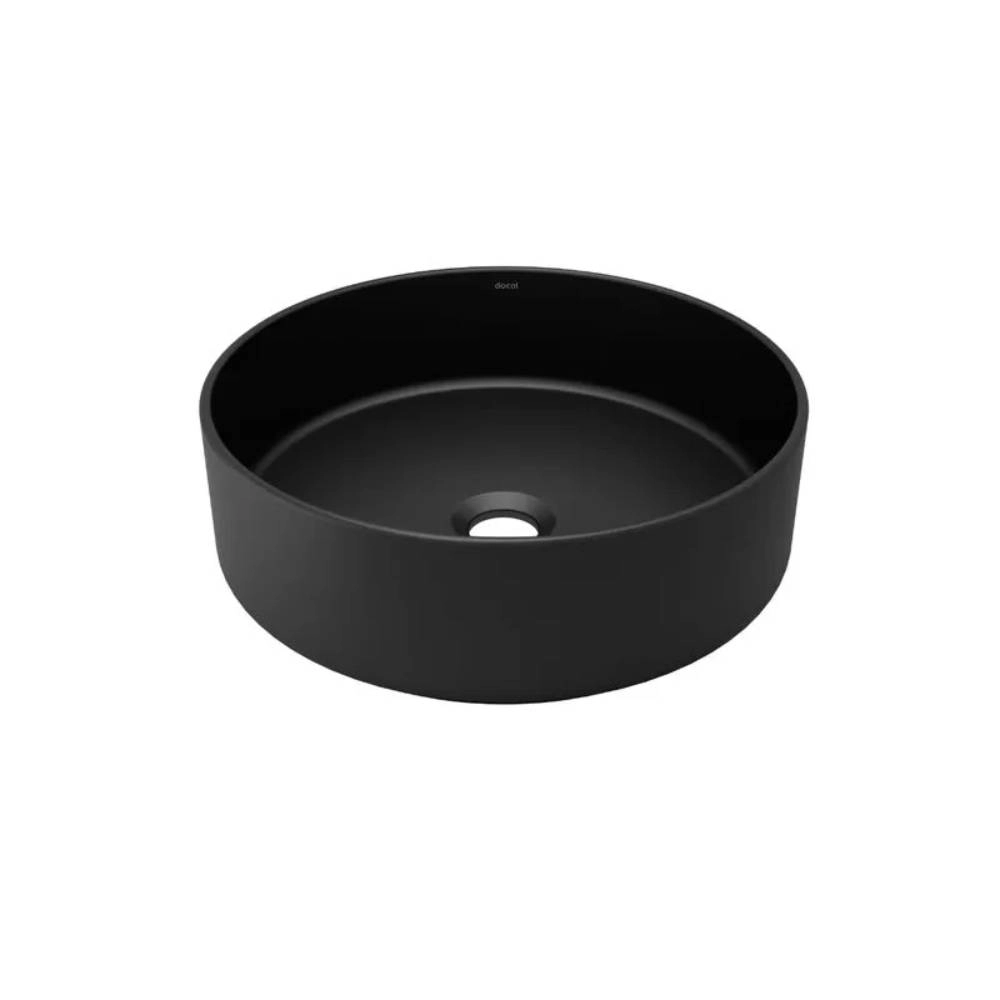 Cuba de apoio redonda​ Docol 36x12 Ônix​ MT BL