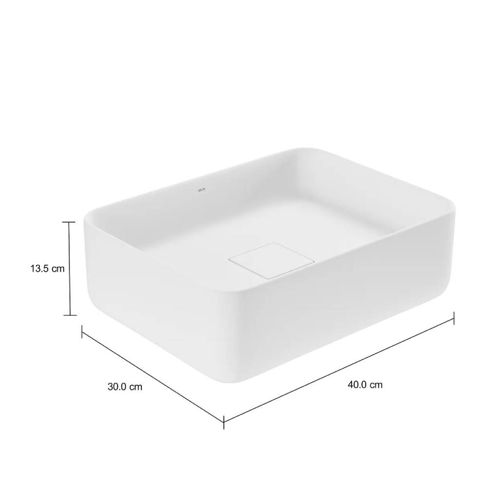 Cuba de Apoio Retangular Deca 30x40cm Branco Slim L.13040.17