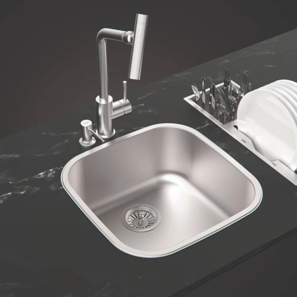 Cuba de Embutir ou Sobrepor Tramontina Tramontina Aria Maxi 40 BS em Aço Inox Escovado 40x40 cm