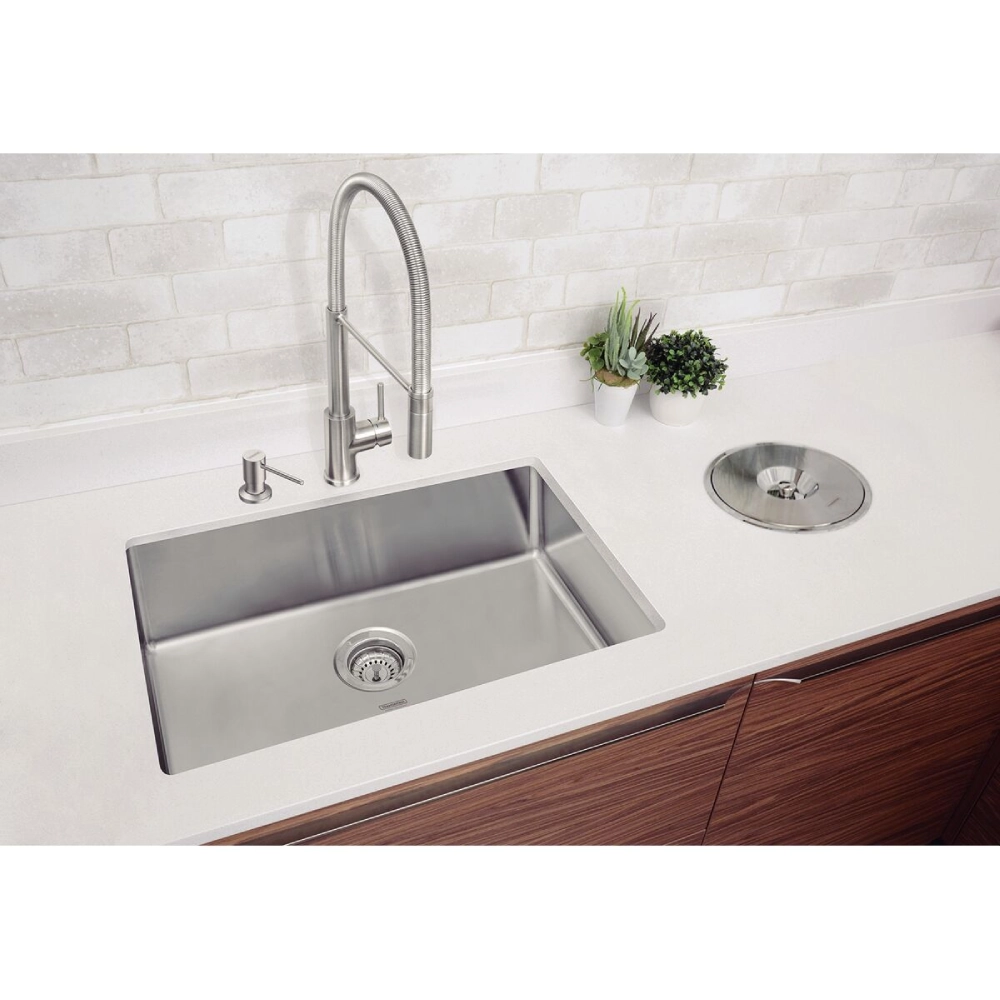 Cuba de embutir Tramontina Design Collection Quadrum Undermount em Aço Inox com Acabamento Acetinado 70 U 70x40 cm