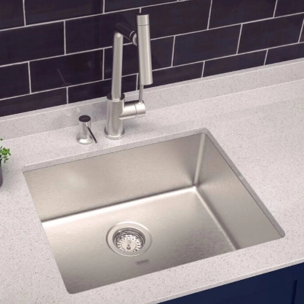 Cuba de embutir Tramontina Design Collection Quadrum Undermount em Aço Inox com Acabamento Acetinado 50 U 50X40 cm