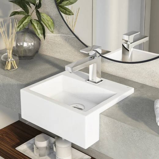 Cuba de Semi Encaixe Retangular Deca 33x36,5cm Branco Linha L733 