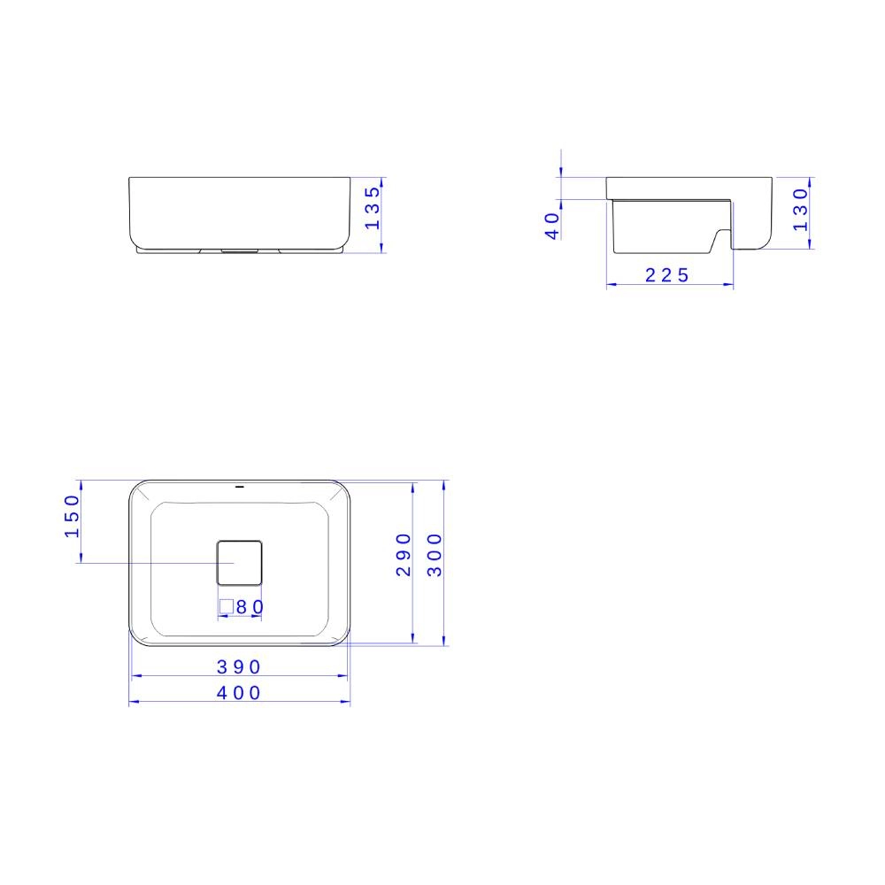 Cuba De Semiencaixe Retangular 40 Cm Deca L.63040.17 Branco