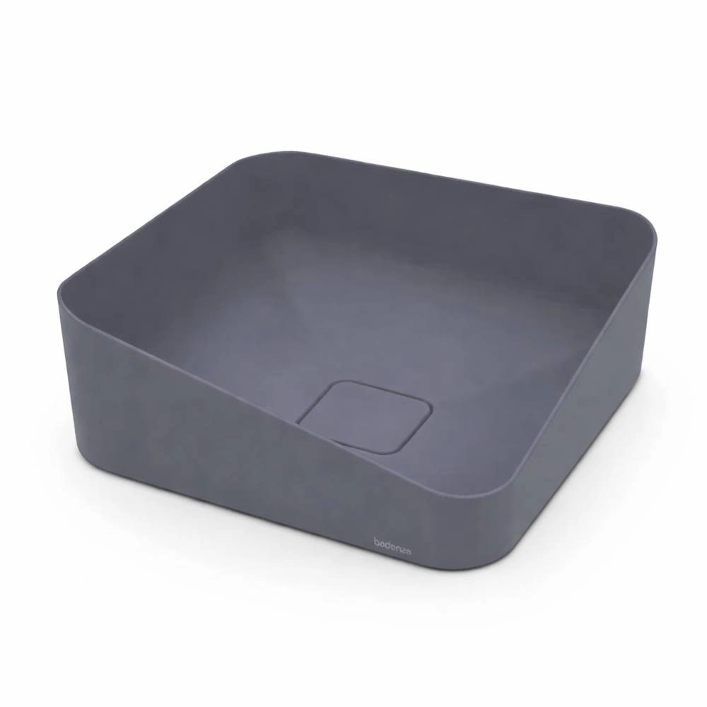 Cuba de Sobrepor Badenza QZ003AC Diamante Quaza Cinza Black Lea