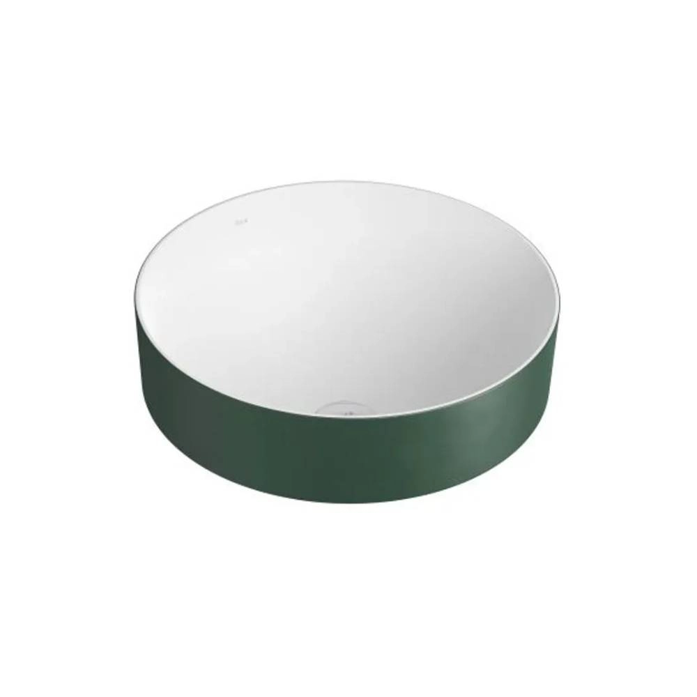 Cuba de Sobrepor Redonda 40cm Kale Green/Branco Fosco L.1050.71 