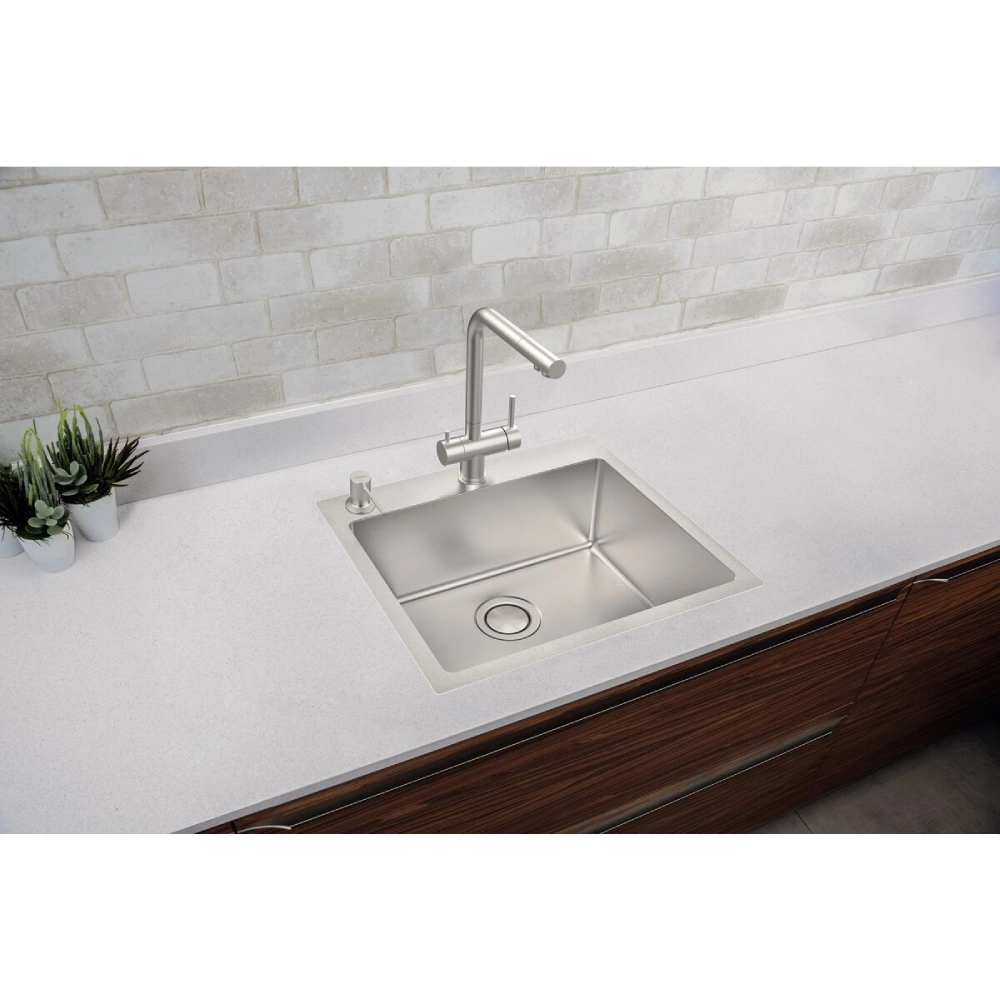 Cuba de Sobrepor Tramontina Design Collection Quadrum Flush em Aço Inox com Acabamento Acetinado 50x40 cm