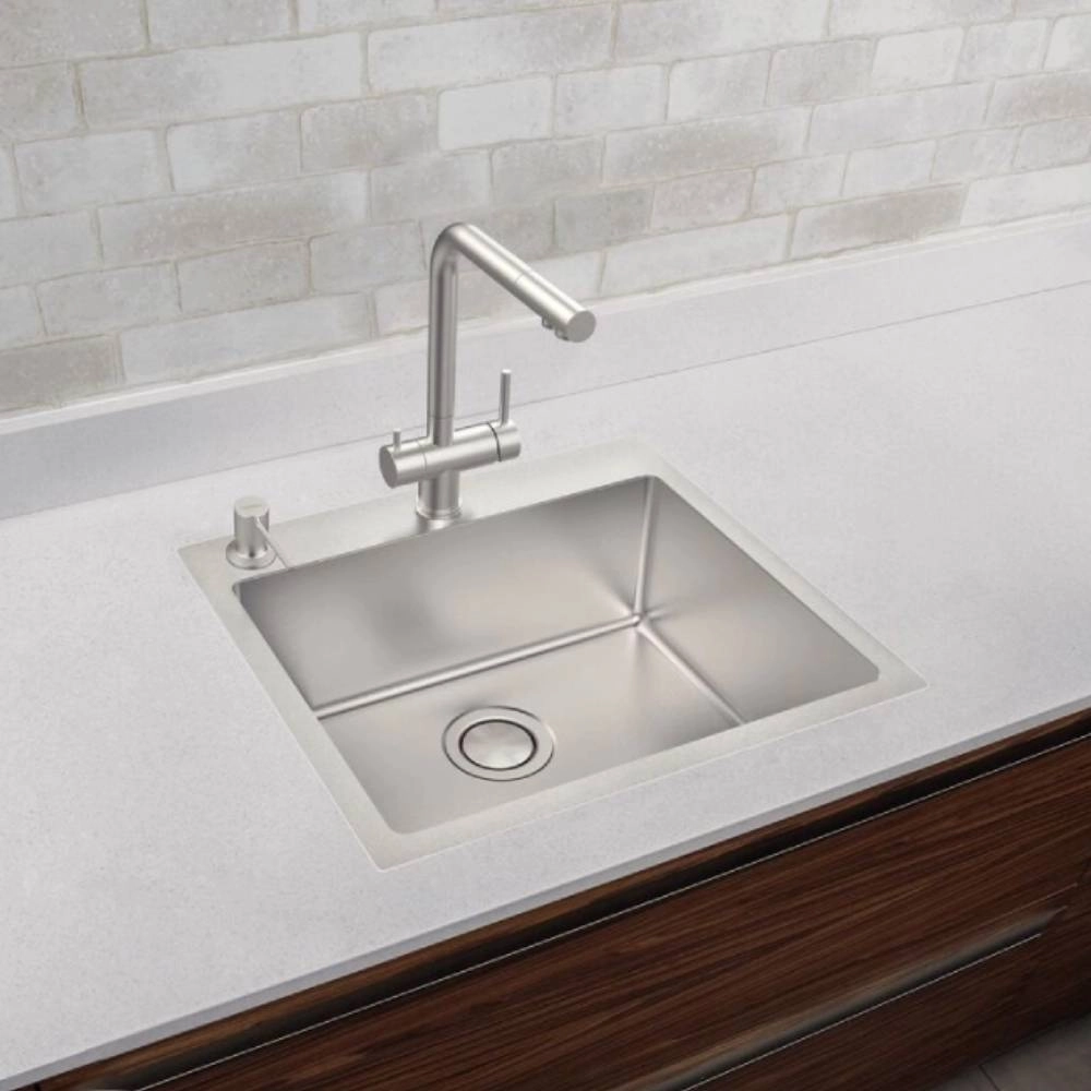 Cuba de Sobrepor Tramontina Design Collection Quadrum Flush em Aço Inox com Acabamento Acetinado 50x40 cm