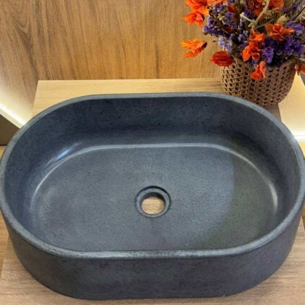 Cuba Oval Orna 49X32X13 Concreto Cuba Oval Orna 49X32X13 Concreto
