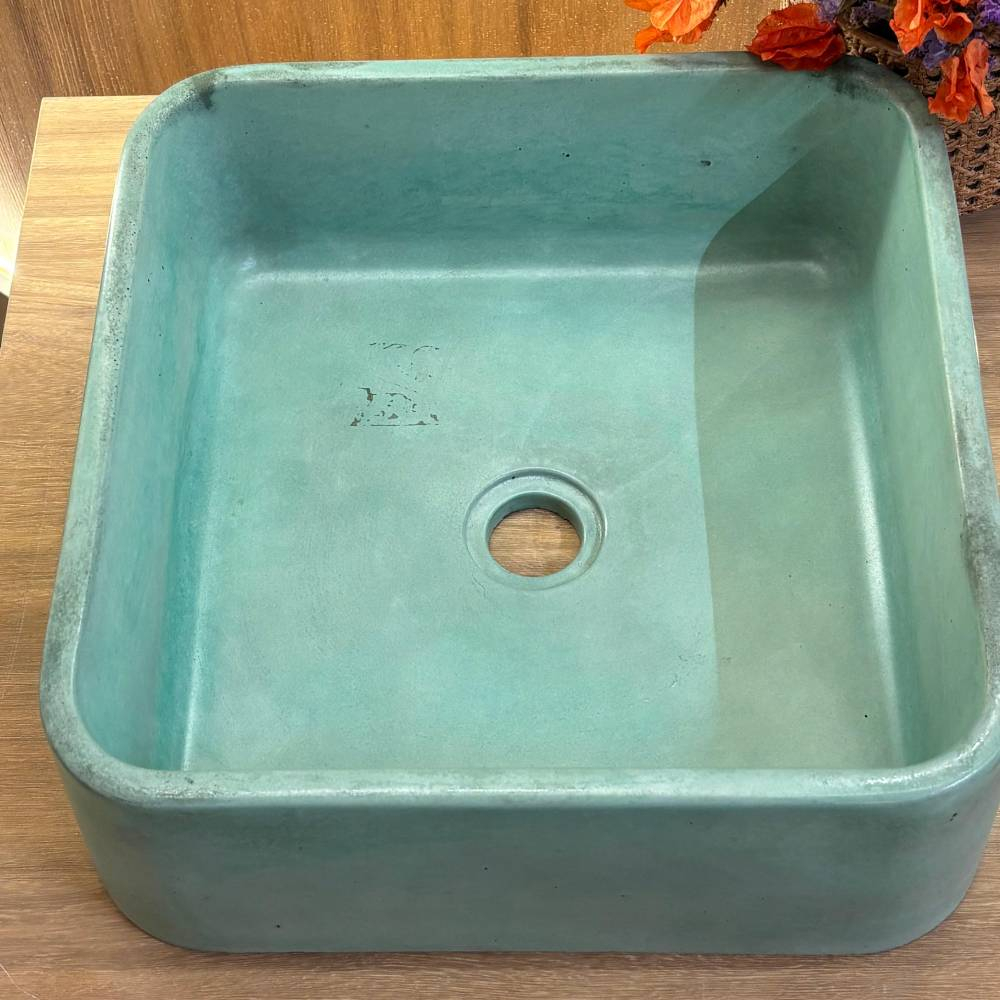 Cuba Quadrada Orna 34X34X13 Verde Acetinado Cuba Quadrada Orna 34X34X13 Verde Acetinado