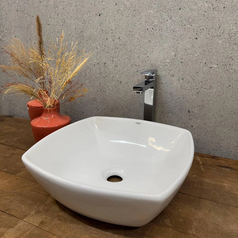 Cuba Quadrada Orna Leme 42x42x13 Branco 