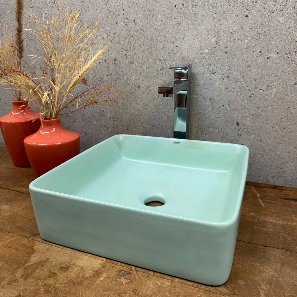 Cuba Quadrada Orna Ocean 36x36x11 Verde Claro FSC