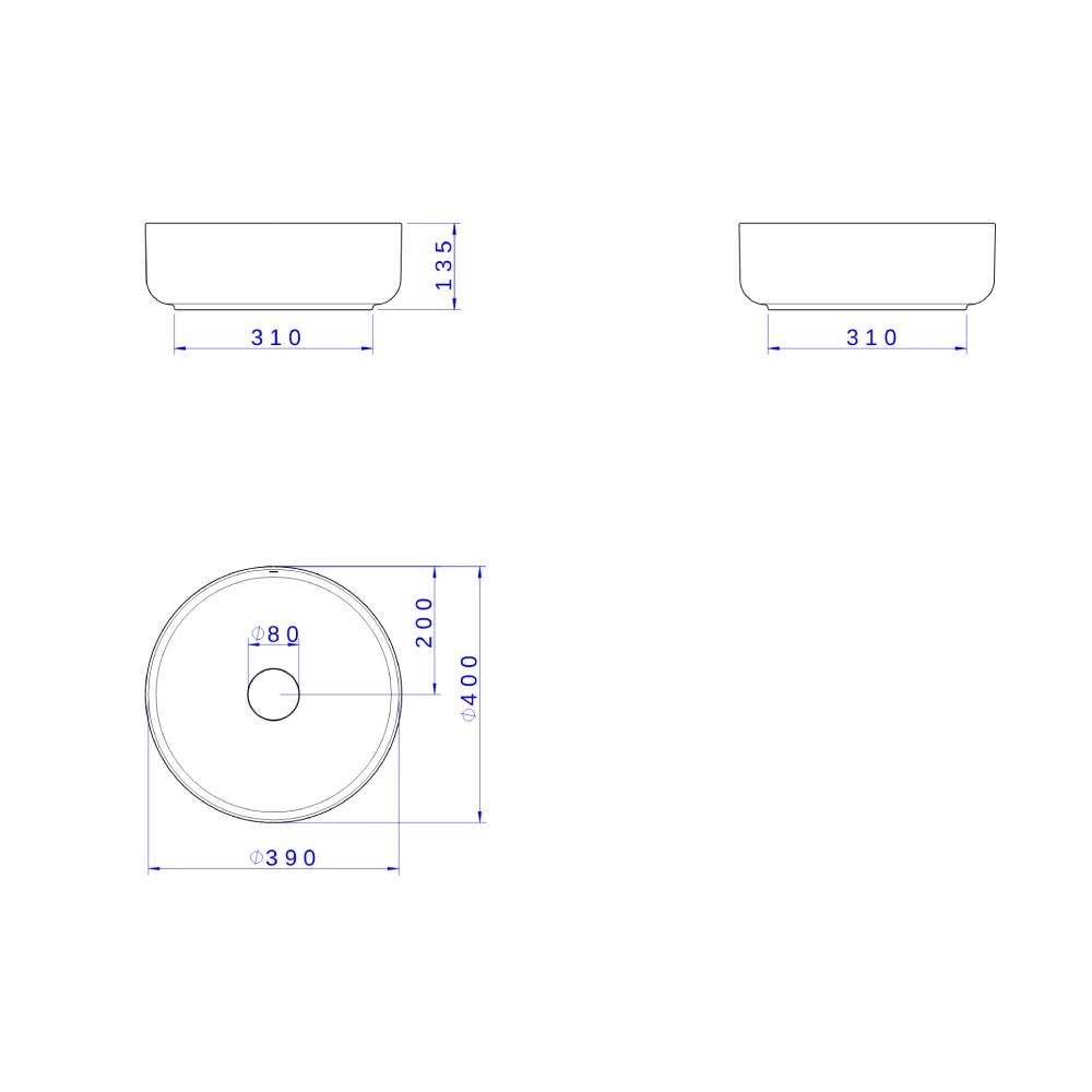 Cuba Redonda de Apoio 40cm Marrom Fosco Slim Deca L.12040.22