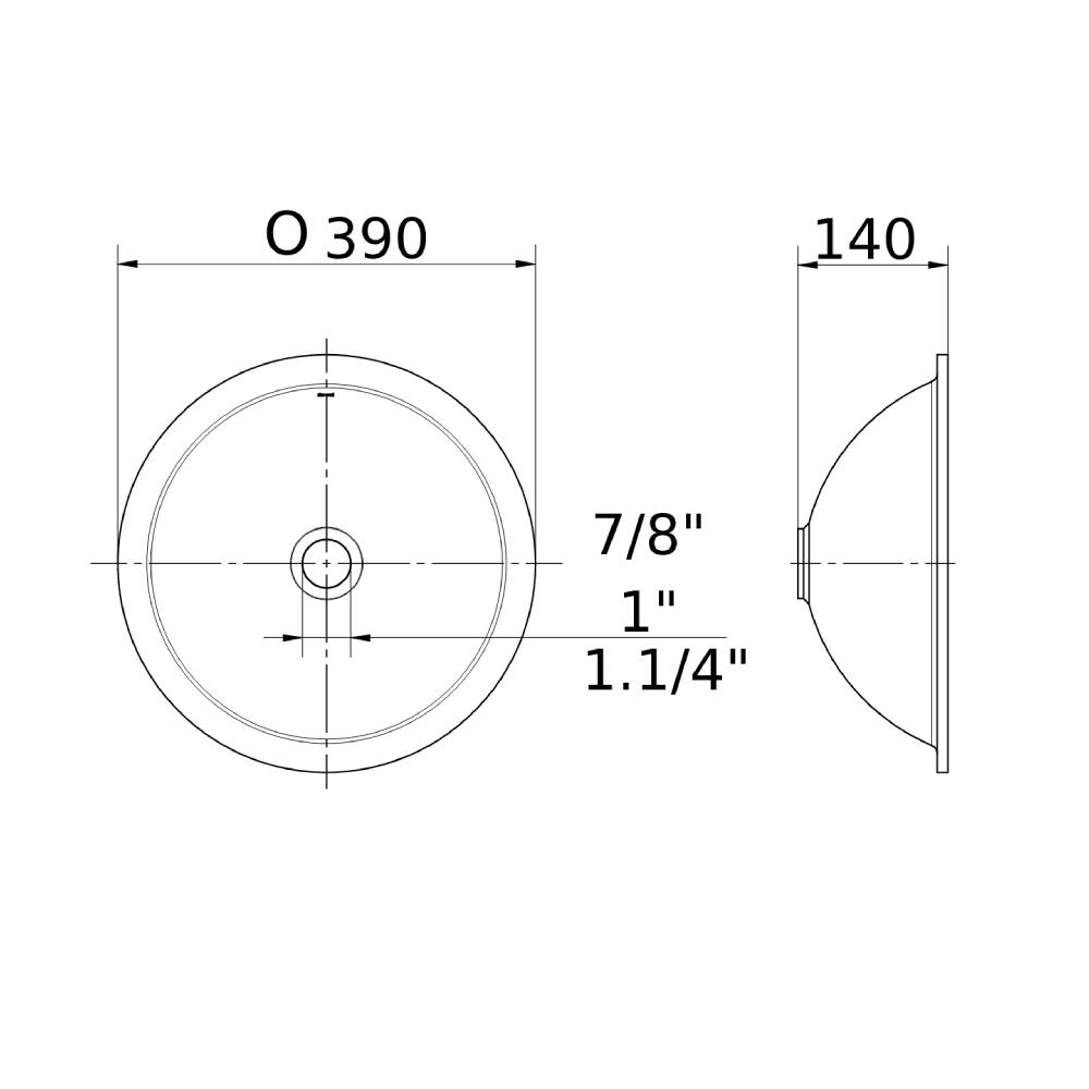 Cuba Redonda de Embutir Docol 390x140 para Lavatório Standard Branco  