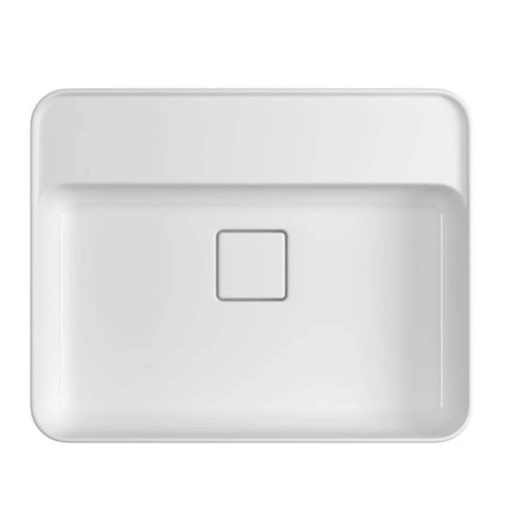Cuba Retangular de Semi-Encaixe 50cm com Deck Branco Slim  Deca L.63050.M.17