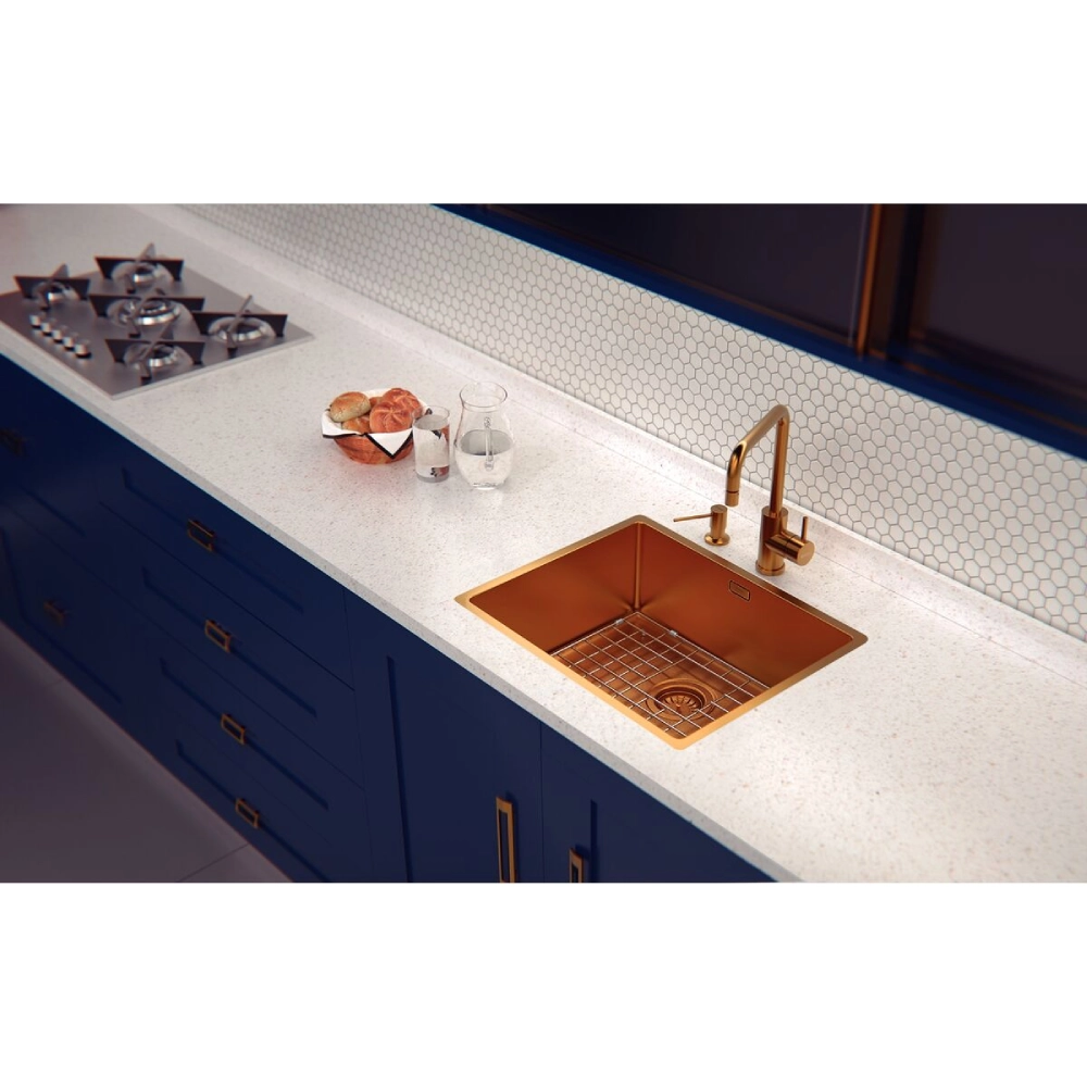 Cuba Tramontina Design Collection Quadrum em Aço Inox com Revestimento PVD Gold 50x40 cm