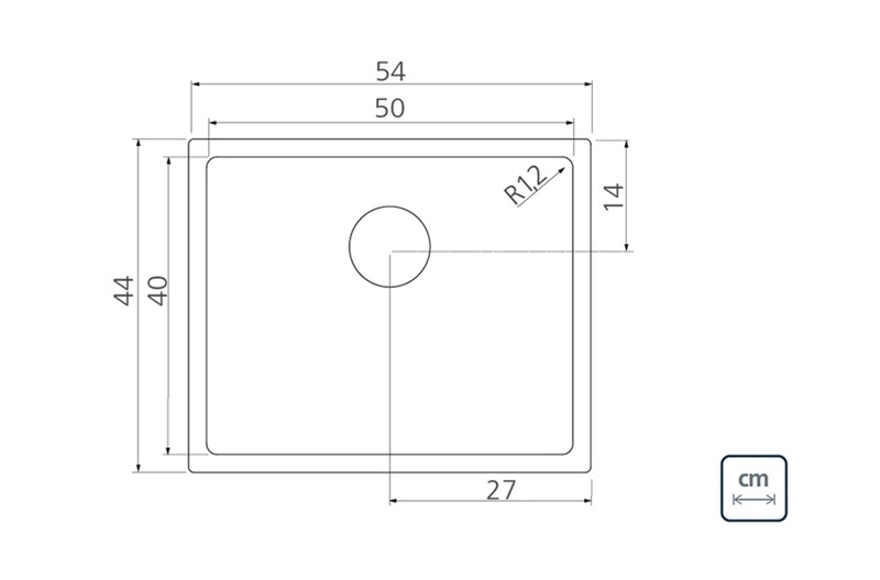 Cuba Tramontina Design Collection Quadrum em Aço Inox com Revestimento PVD Gold 50x40 cm