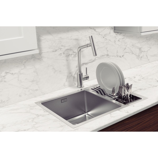 Cuba Tramontina Design Collection Quadrum em Aço Inox com Acabamento Acetinado 66x46 com 2 Cubas e escorredor de pratos e escorredor de talheres 94008/143 Cuba Tramontina Design Collection Quadrum em Aço Inox com Acabamento Acetinado 66x46 com 2 Cubas e escorredor de pratos e escorredor de talheres 94008/143
