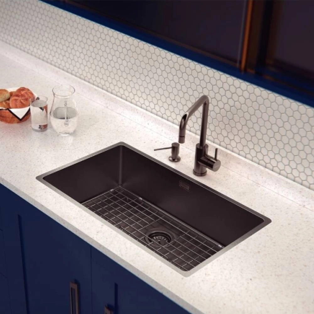 Cuba Tramontina Design Collection Quadrum em Aço Inox com Revestimento PVD Black 70x40 cm