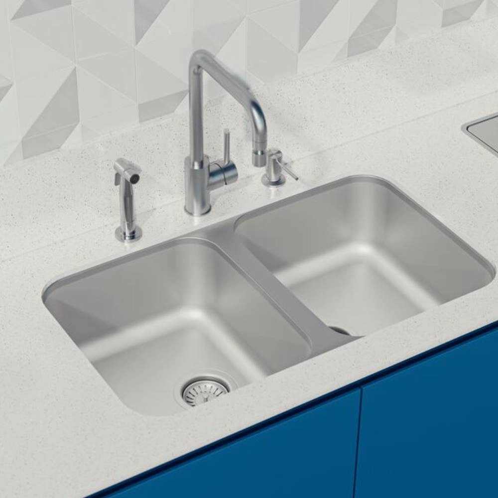 Cuba Tramontina Dora Duo 2C 34 BL em Aço Inox com Acabamento Escovado