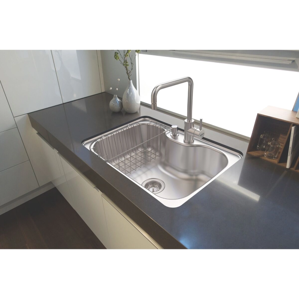 Cuba Tramontina Morgana 60 FX Undermount em Aço Inox com Acabamento Escovado com Válvula 69x49 cm 