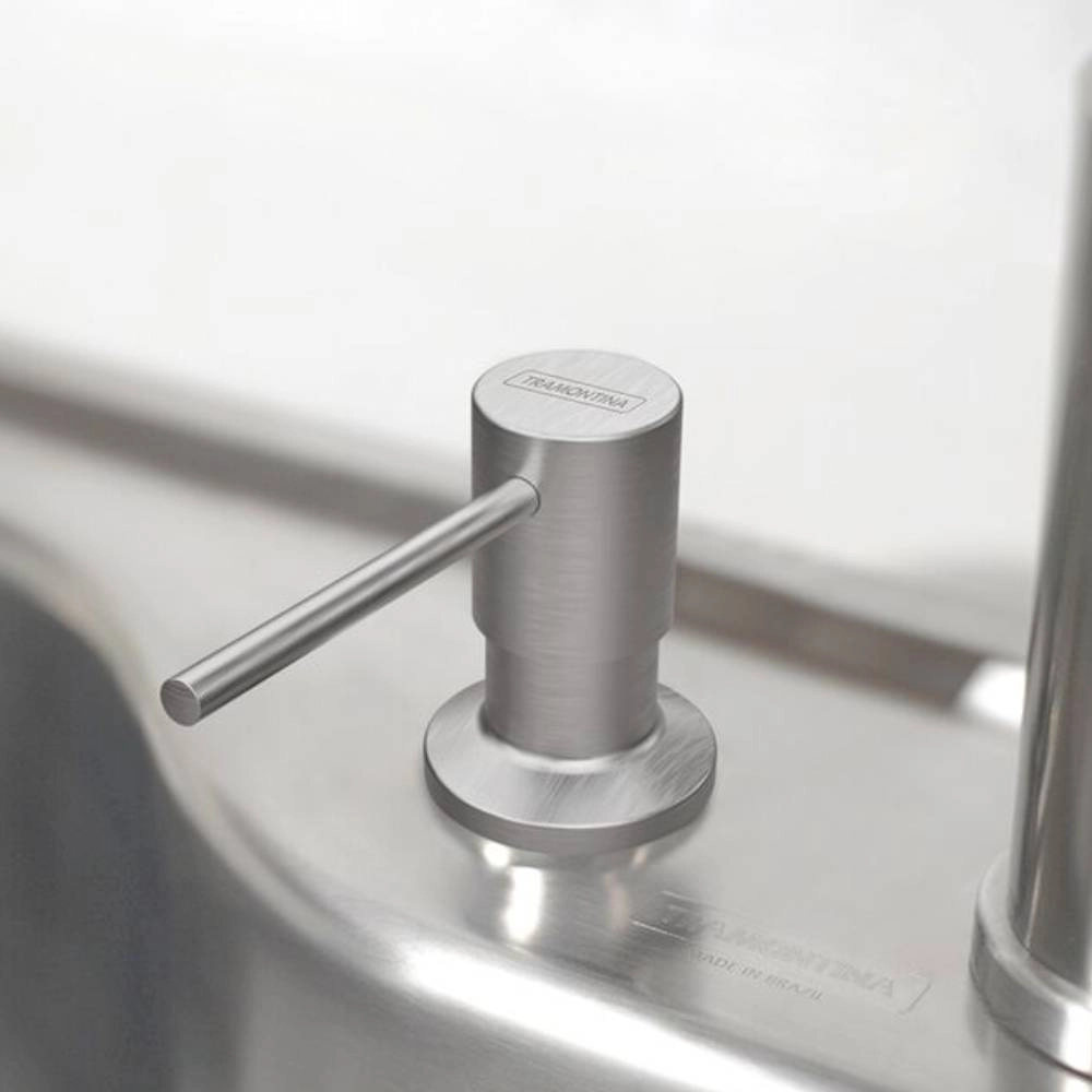 Dosador de Sabão Tramontina em Aço Inox  304 com Recipiente Plástico 500 ml