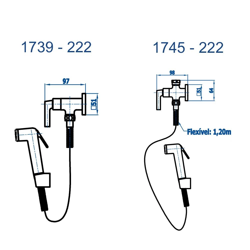 Ducha Higiênica com Derivação Bella Clássica Fani 1/2 1745 BK222