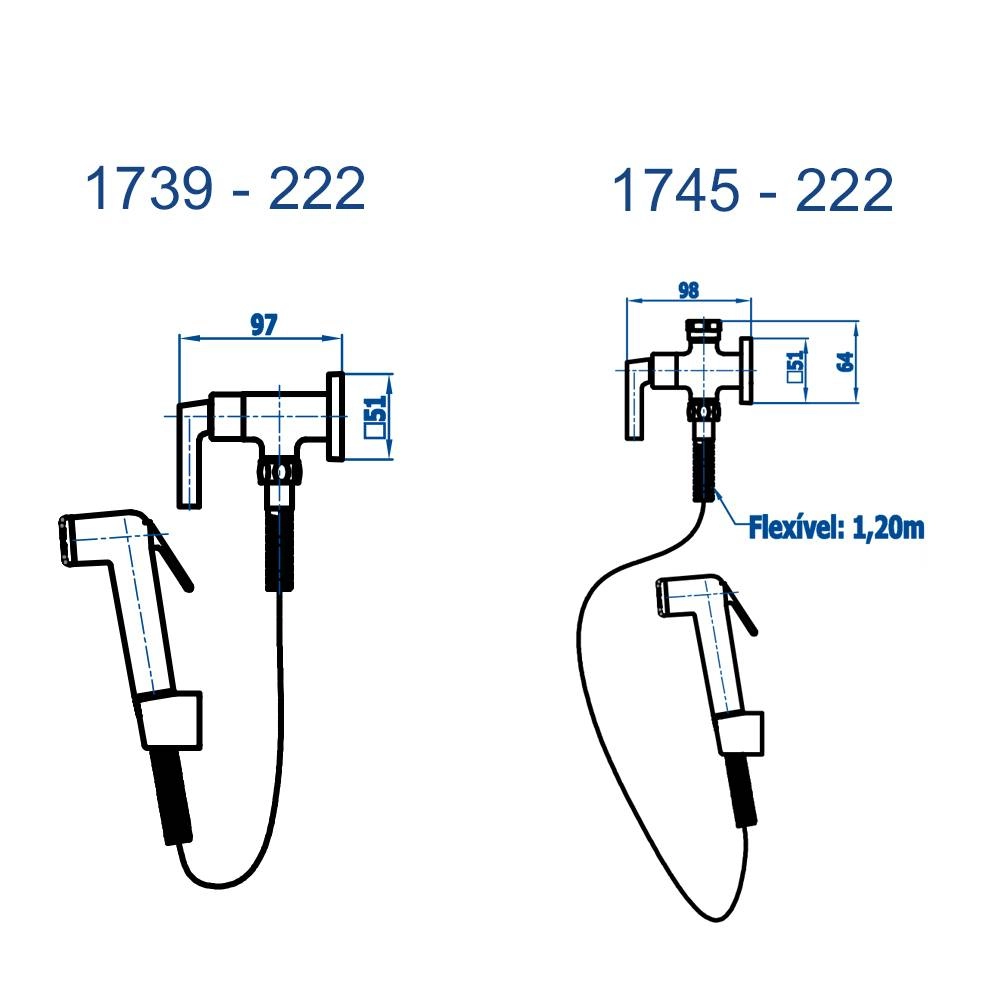 Ducha Higiênica com Derivação Bella Clássica Fani 1739 OV222 Ducha Higiênica com Derivação Bella Clássica Fani 1739 OV222