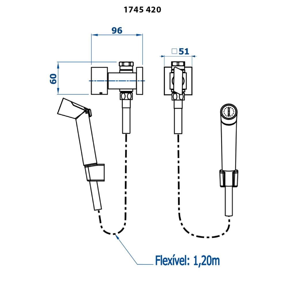 Ducha Higiênica com Derivação Essence Fani 1/2 1745 DV420 Ducha Higiênica com Derivação Essence Fani 1/2 1745 DV420