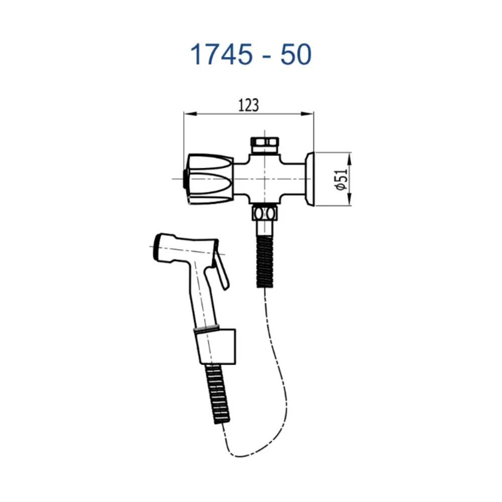 Ducha Higiênica com Derivação Fani Prata 1745 C50 1/2