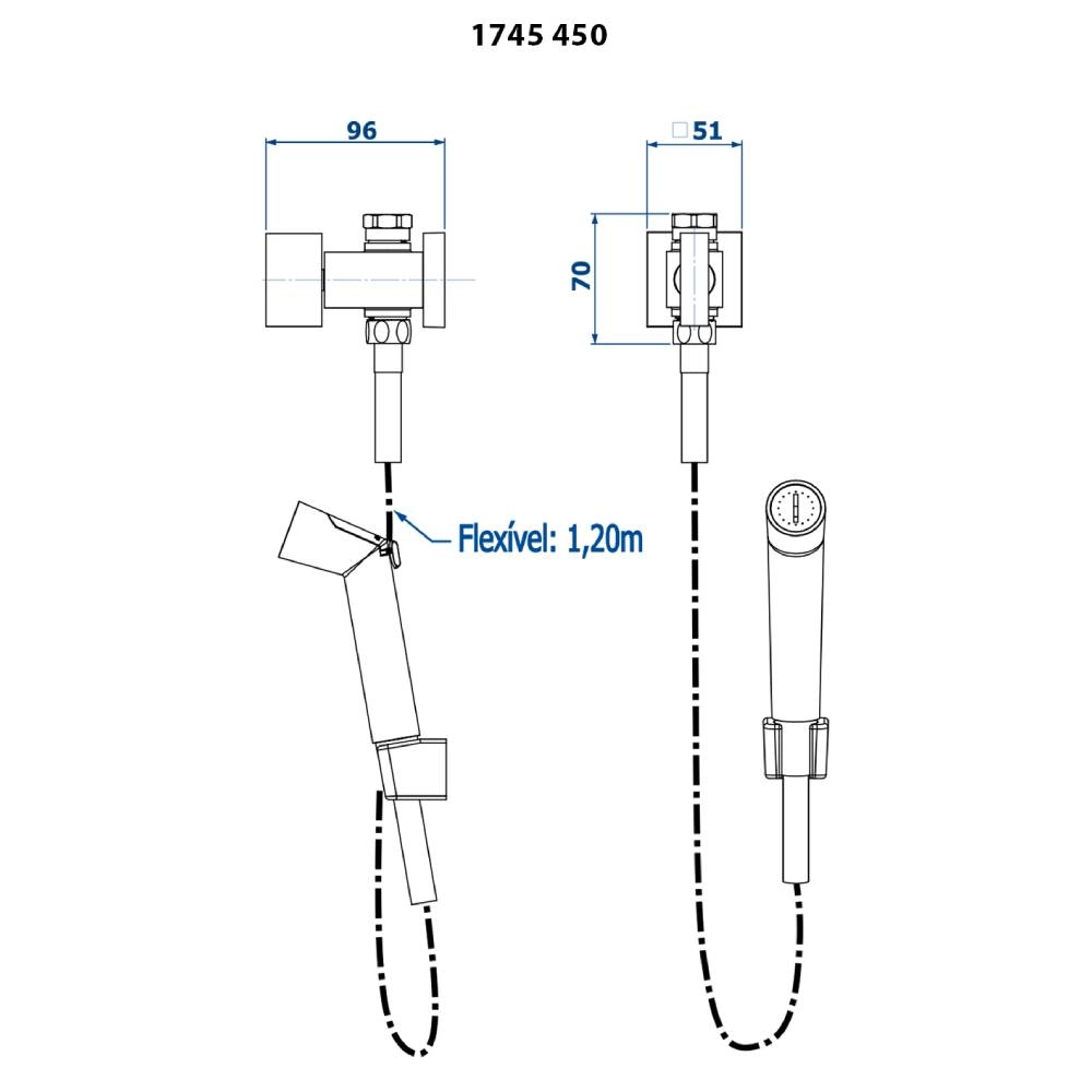 Ducha Higiênica com Derivação Horus Fani 1745 CH450
