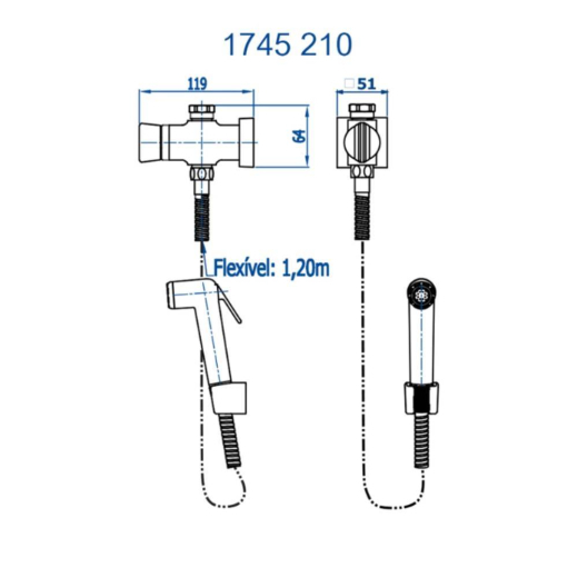 Ducha Higiênica com Derivação Prima Fani 1745 OV210