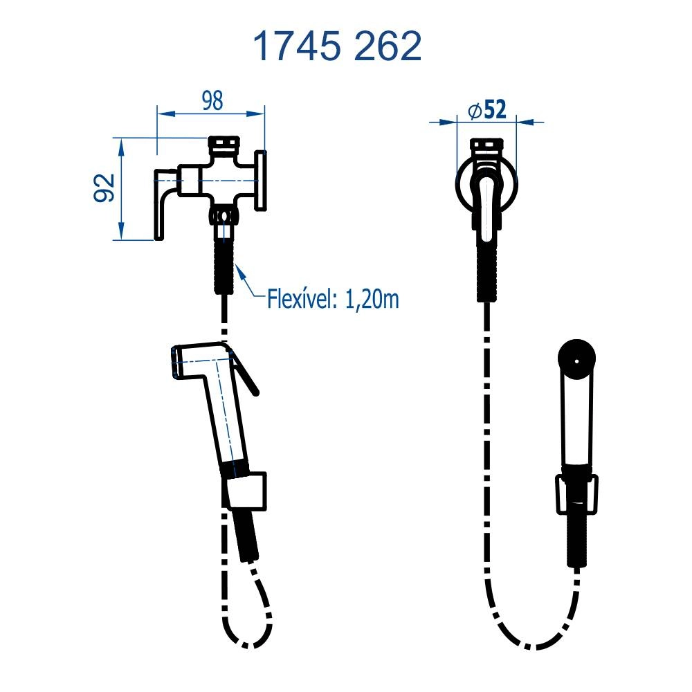 Ducha Higiênica com Derivação Túnis Fani 1745 BK260