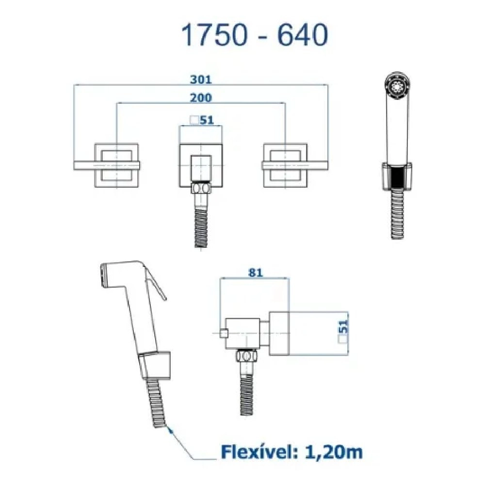 Ducha Higiênica com Misturador Fani 1750 C640